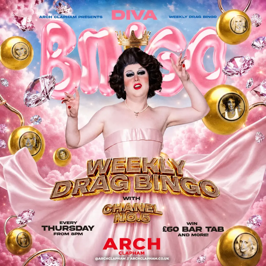 Drag Bingo! At Arch Clapham on Thursdays