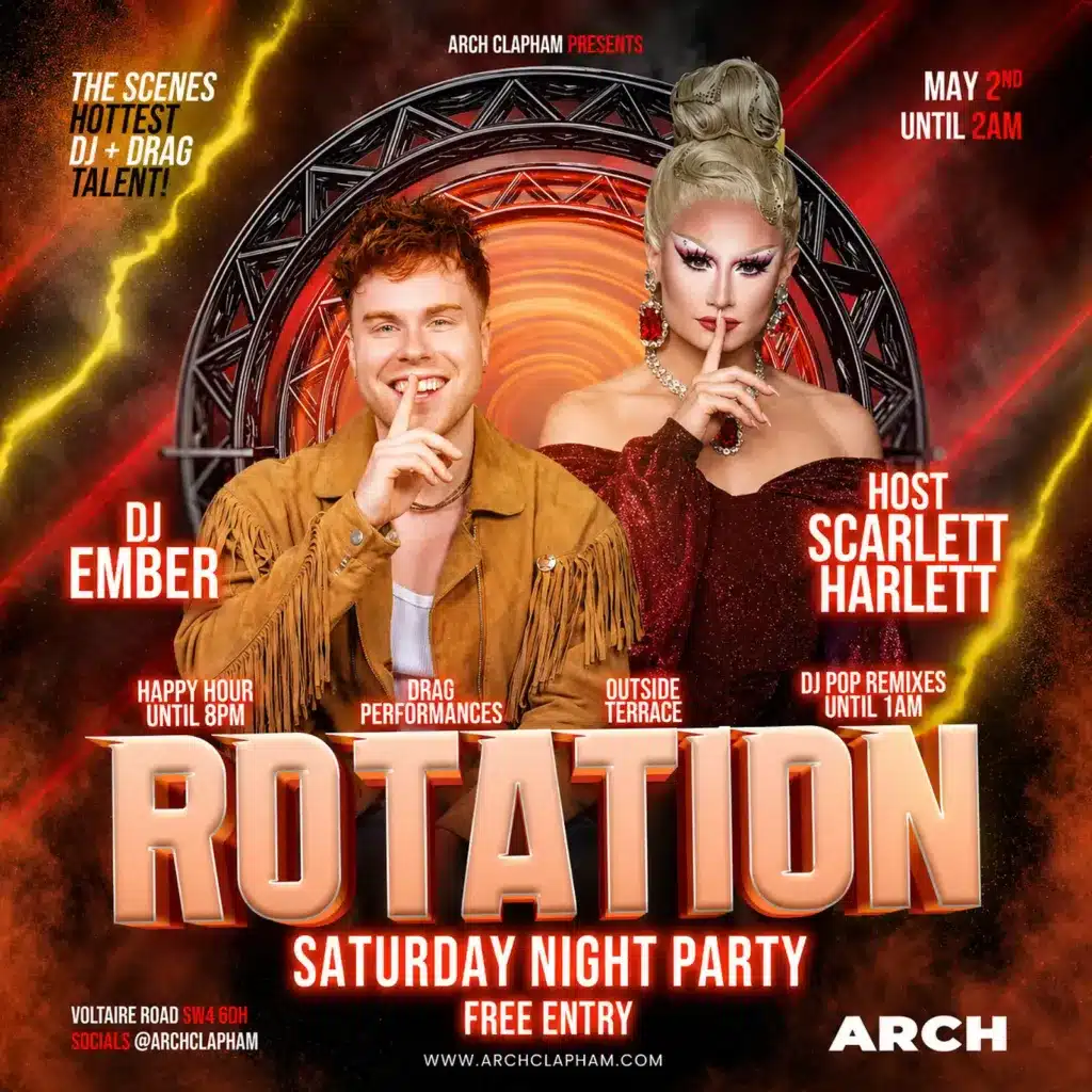 Rotation! At Arch Clapham on Saturdays