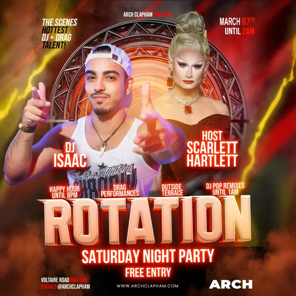Rotation! At Arch Clapham on Saturdays