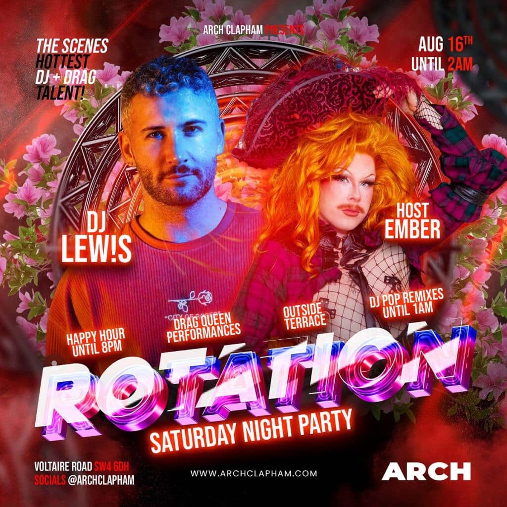Rotation! At Arch Clapham on Saturdays