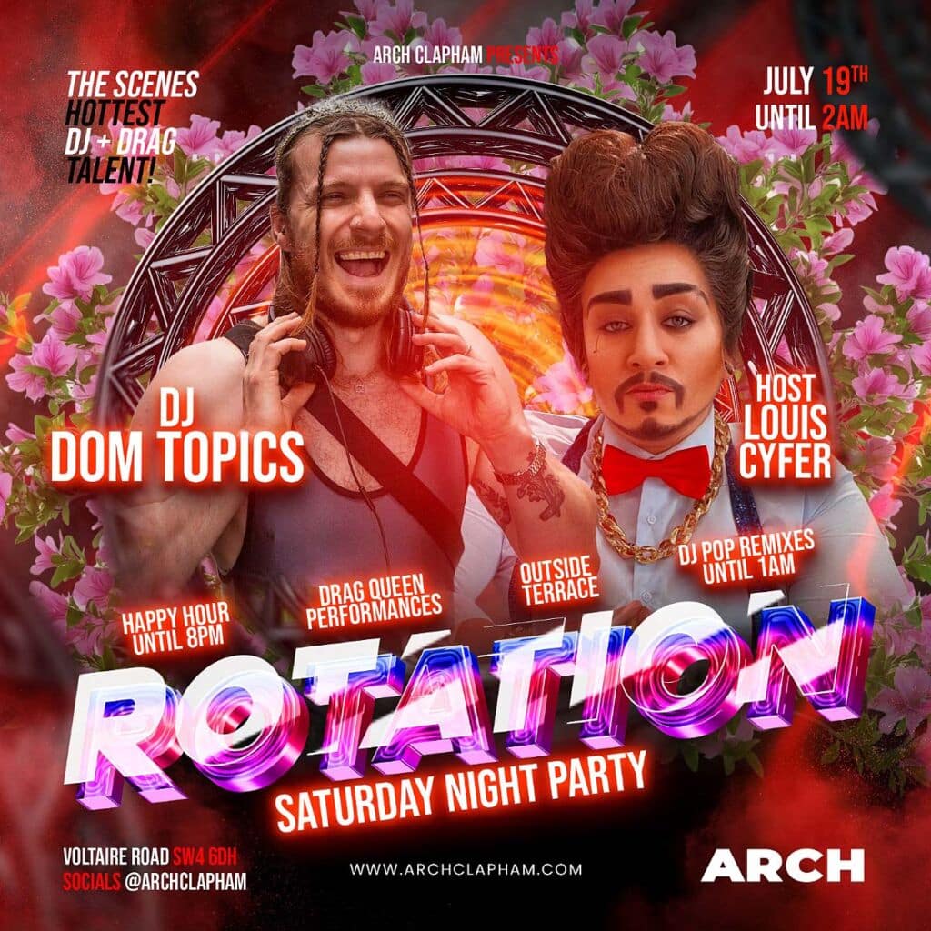 Rotation! At Arch Clapham on Saturdays
