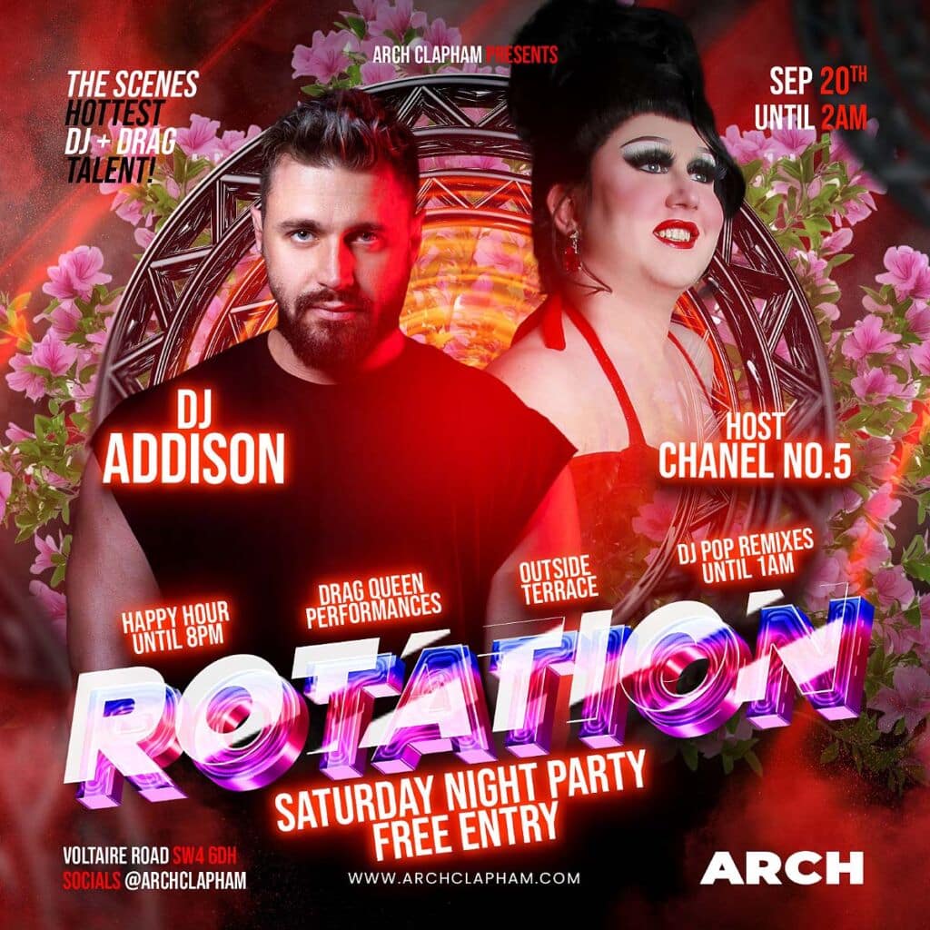 Rotation! At Arch Clapham on Saturdays
