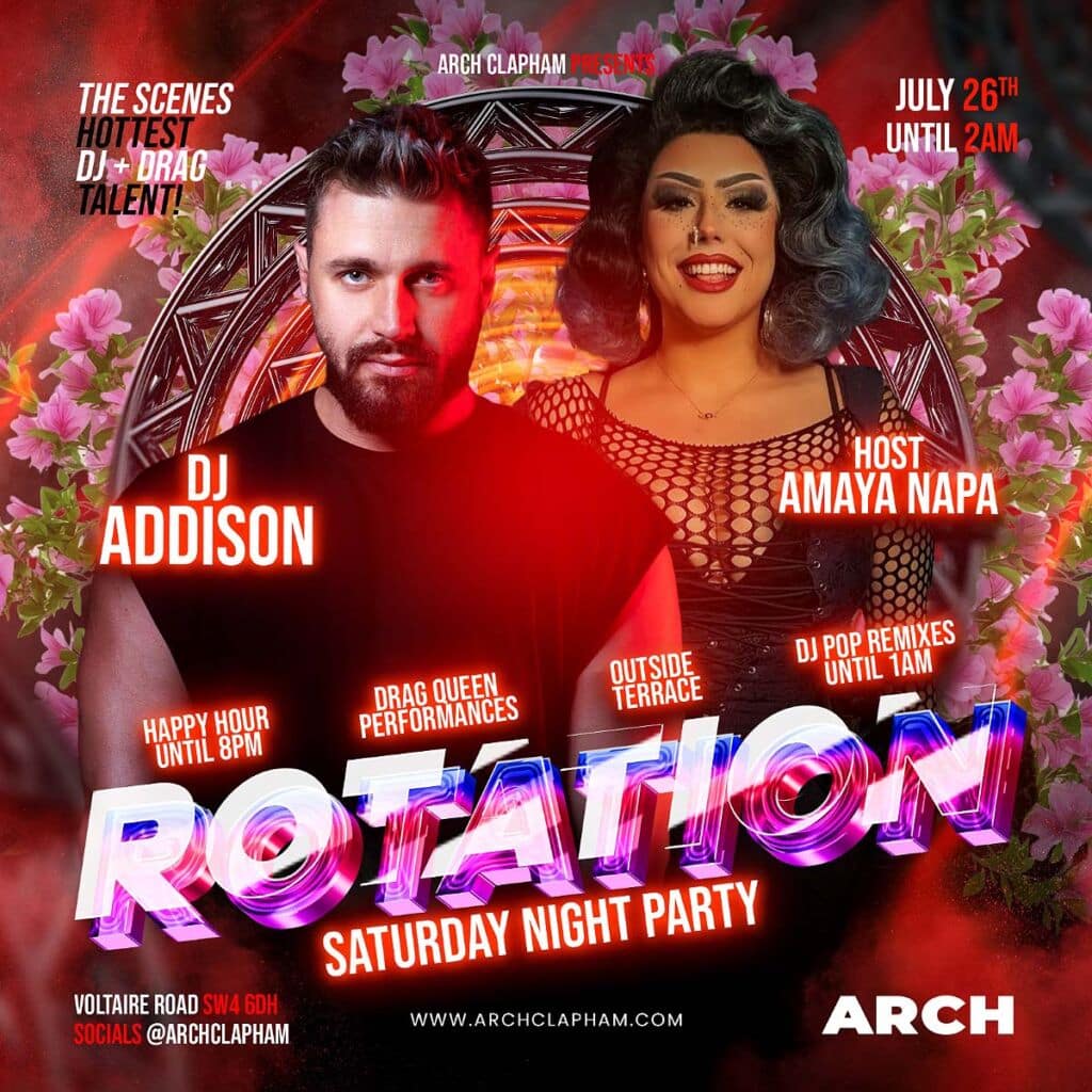Rotation! At Arch Clapham on Saturdays