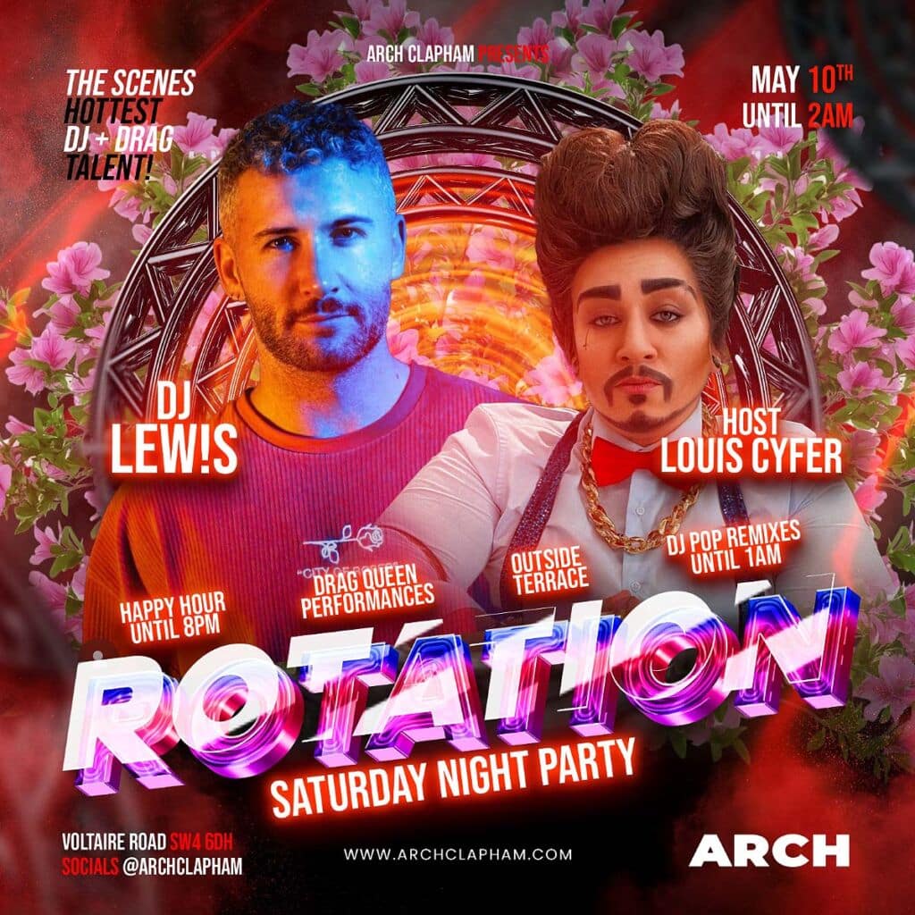 Rotation at Arch Clapham 10th May 2025 with DJ Lew!s and Host Louis Cyfer.