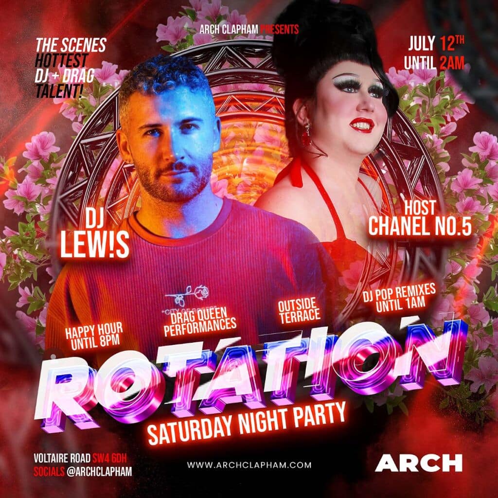 Rotation! At Arch Clapham on Saturdays