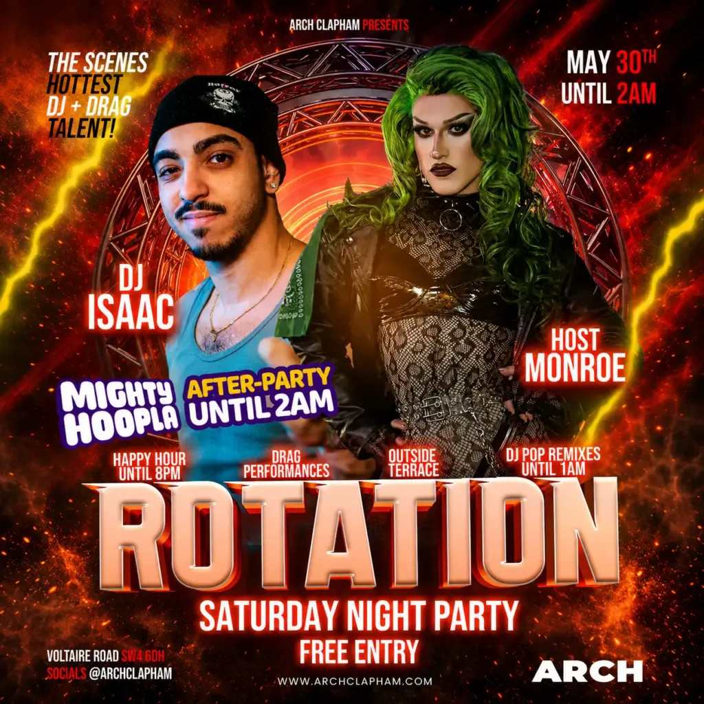 Rotation! At Arch Clapham on Saturdays