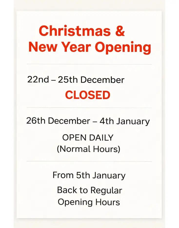 Christmas and New Year Opening Hours at Arch Clapham